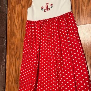 Girls size 5 summer dress with embroidered “A”